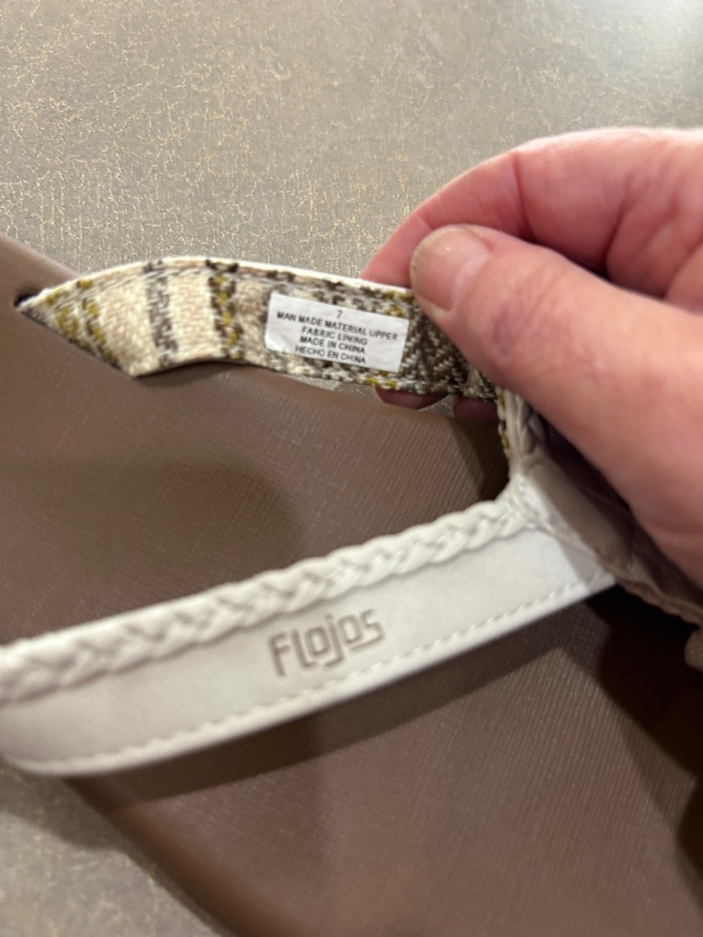 Flojos Black & Brown Women's Flip-Flops with Pink and White Accents - Picture 4 of 5